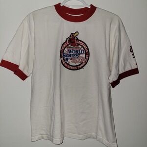 Vintage Nike St Louis Cardinals 1982 World Series Ringer T-Shirt Women's Size XL